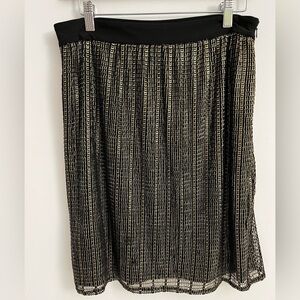 Halston Metallic Mesh Skirt – Size M